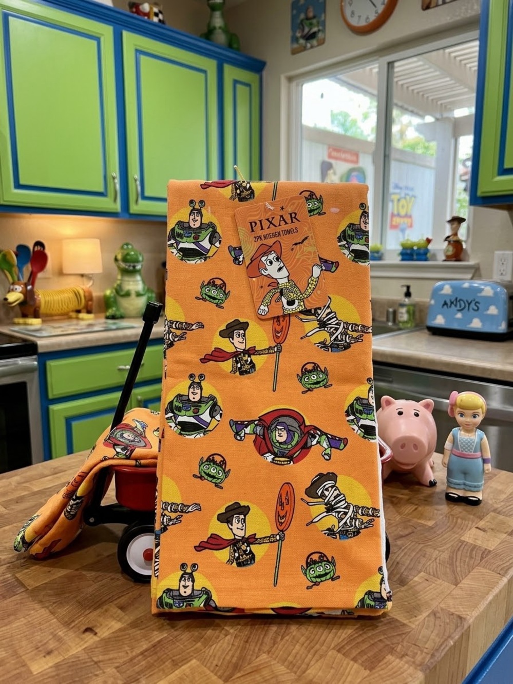 Toy Story halloween Orange Kitchen Towel - Bright Character Print